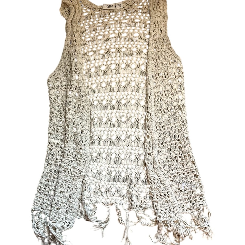 Boho crochet cover up vest (E13)
